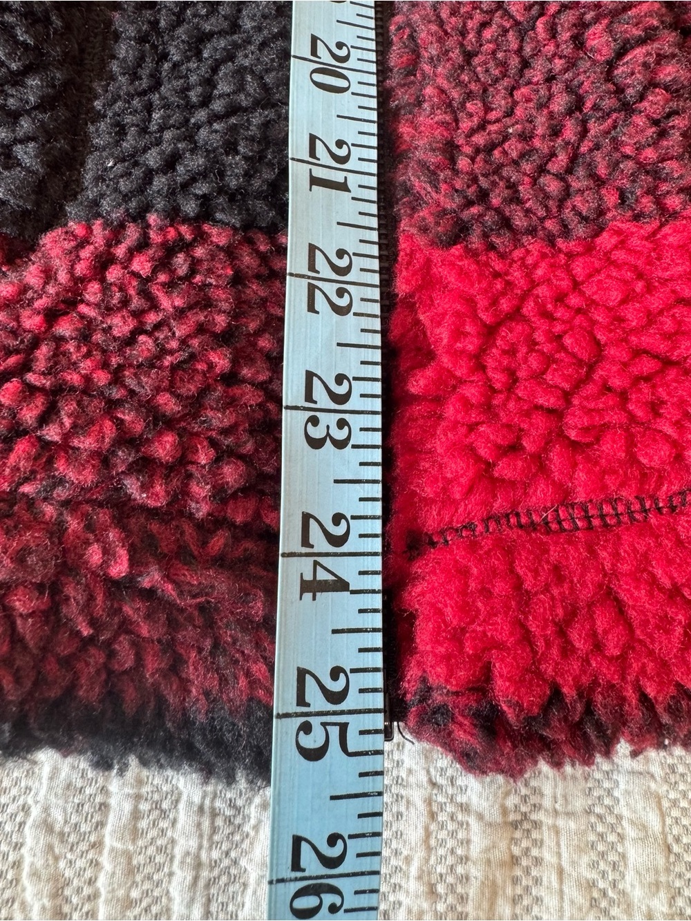 Roots Buffalo Plaid Sherpa Jacket Red Black Oversized Full Zip Size L - Picture 9 of 11